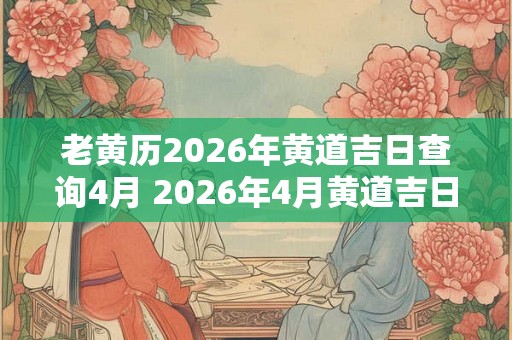 老黄历2026年黄道吉日查询4月 2026年4月黄道吉日查询