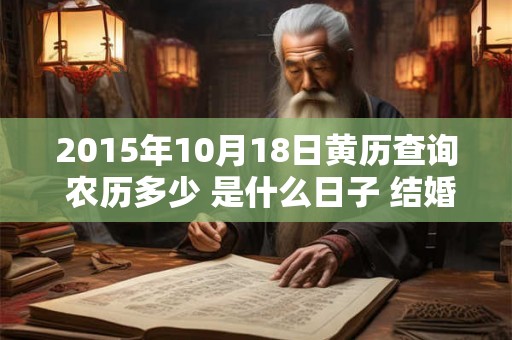 2015年10月18日黄历查询 农历多少 是什么日子 结婚吉时