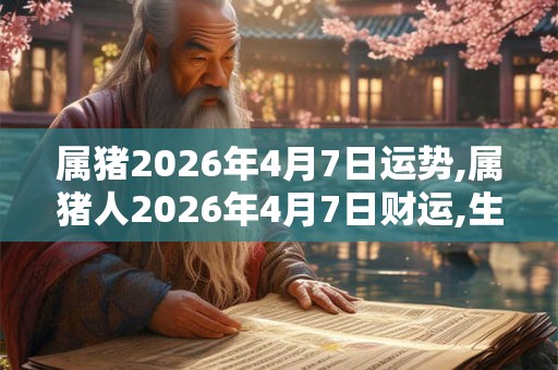 属猪2026年4月7日运势,属猪人2026年4月7日财运,生肖猪2026年4月7日运势 属猪2026年4月7日运势,属猪人2026年4月7日财运,生肖猪2026年4月7日运势