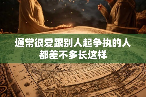通常很爱跟别人起争执的人都差不多长这样