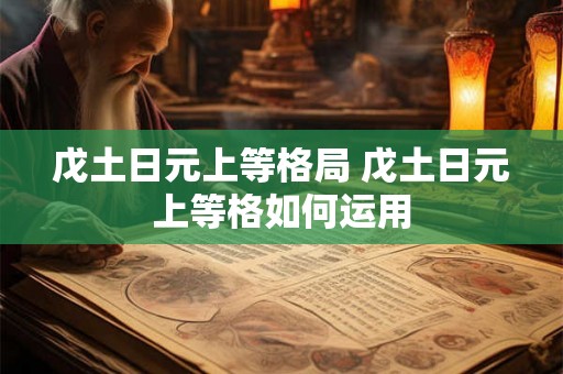 戊土日元上等格局 戊土日元上等格如何运用