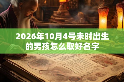 2026年10月4号未时出生的男孩怎么取好名字 2026年10月4号未时出生的男孩怎么取好名字