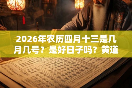 2026年农历四月十三是几月几号?是好日子吗?黄道吉日该怎么选? 2026年农历四月十三是几月几号?是好日子吗?黄道吉日该怎么选?