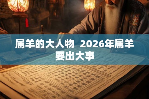 属羊的大人物  2026年属羊要出大事