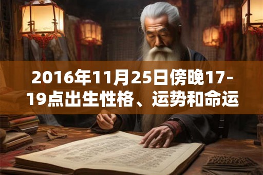 2016年11月25日傍晚17-19点出生性格、运势和命运