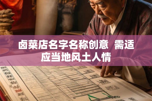 卤菜店名字名称创意  需适应当地风土人情