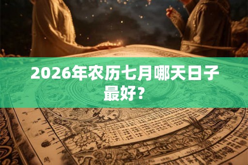 2026年农历七月哪天日子最好？
