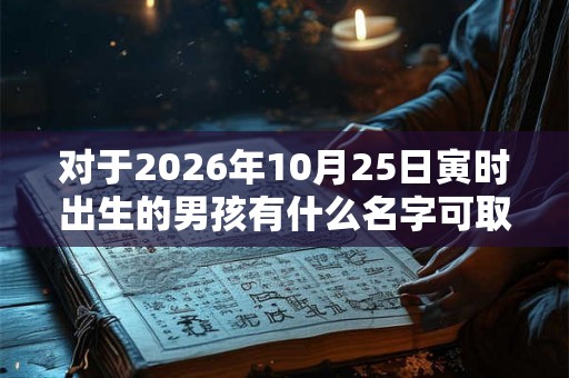 对于2026年10月25日寅时出生的男孩有什么名字可取
