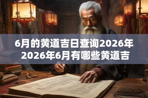 6月的黄道吉日查询2026年 2026年6月有哪些黄道吉日 6月的黄道吉日查询2026年 2026年6月有哪些黄道吉日