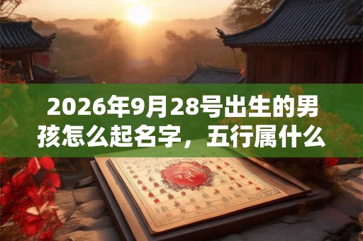 2026年9月28号出生的男孩怎么起名字，五行属什么