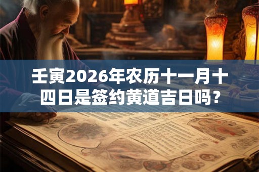 壬寅2026年农历十一月十四日是签约黄道吉日吗？