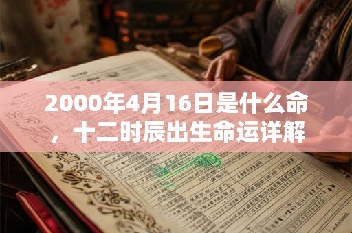 2000年4月16日是什么命，十二时辰出生命运详解