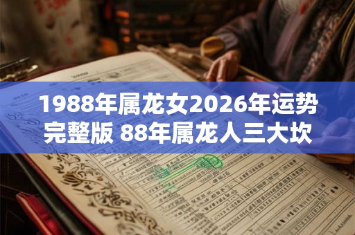1988年属龙女2026年运势完整版 88年属龙人三大坎