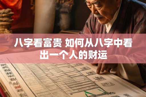八字看富贵 如何从八字中看出一个人的财运 八字看富贵 如何从八字中看出一个人的财运