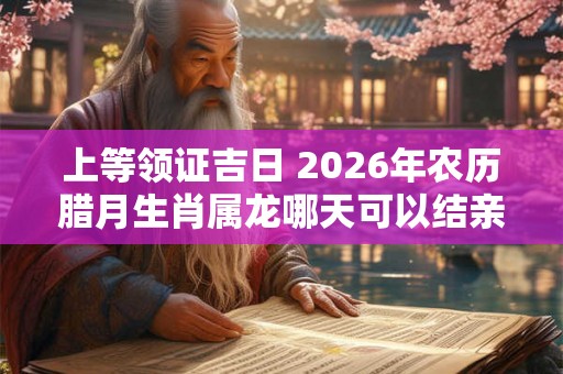 上等领证吉日 2026年农历腊月生肖属龙哪天可以结亲家