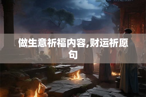 做生意祈福内容,财运祈愿句