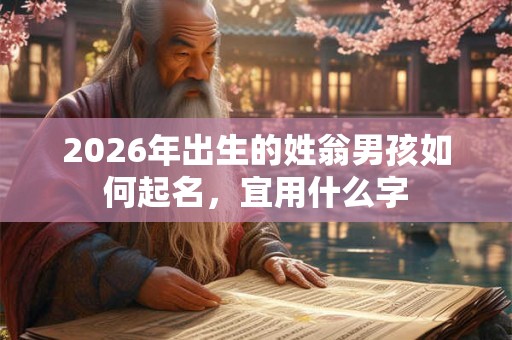 2026年出生的姓翁男孩如何起名,宜用什么字 2026年出生的姓翁男孩如何起名,宜用什么字