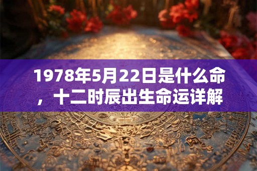 1978年5月22日是什么命，十二时辰出生命运详解