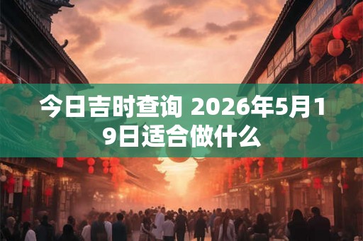 今日吉时查询 2026年5月19日适合做什么