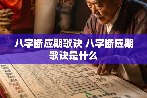 八字断应期歌诀 八字断应期歌诀是什么