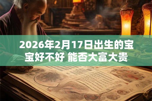 2026年2月17日出生的宝宝好不好 能否大富大贵