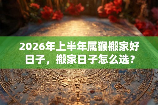 2026年上半年属猴搬家好日子，搬家日子怎么选？
