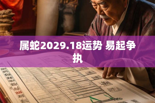 属蛇2029.18运势 易起争执