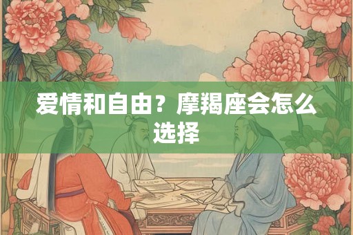 爱情和自由？摩羯座会怎么选择