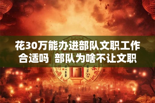 花30万能办进部队文职工作合适吗  部队为啥不让文职续签