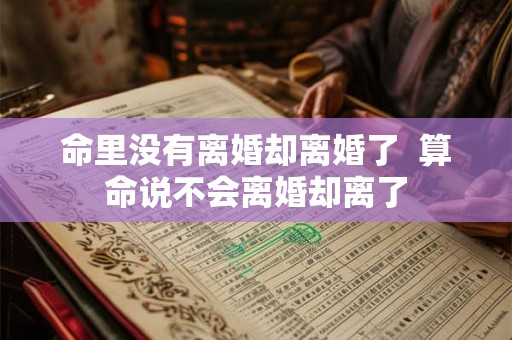 命里没有离婚却离婚了  算命说不会离婚却离了