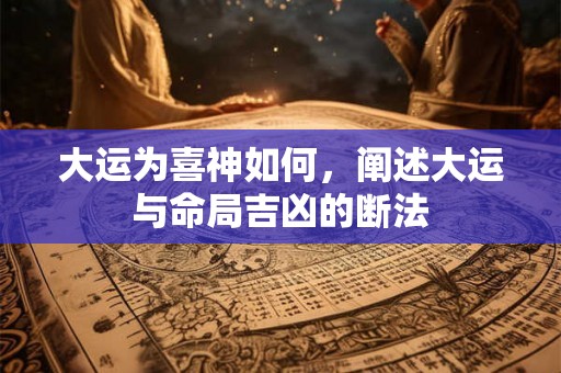 大运为喜神如何，阐述大运与命局吉凶的断法