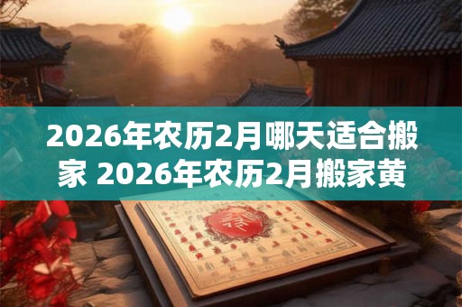 2026年农历2月哪天适合搬家 2026年农历2月搬家黄道吉日