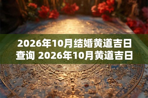 2026年10月结婚黄道吉日查询 2026年10月黄道吉日结婚查询