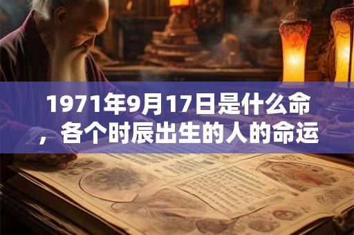 1971年9月17日是什么命，各个时辰出生的人的命运
