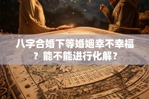八字合婚下等婚姻幸不幸福？能不能进行化解？