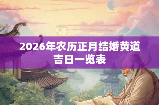 2026年农历正月结婚黄道吉日一览表