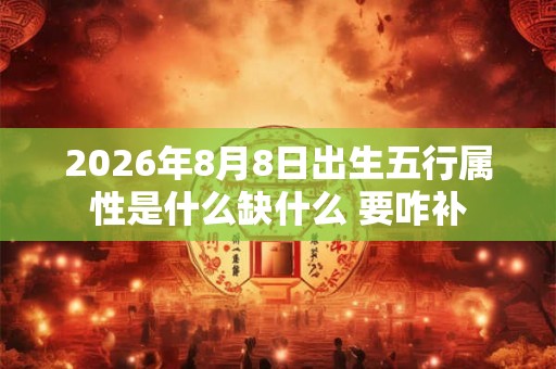 2026年8月8日出生五行属性是什么缺什么 要咋补