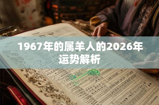 1967年的属羊人的2026年运势解析 1967年的属羊人的2026年运势解析