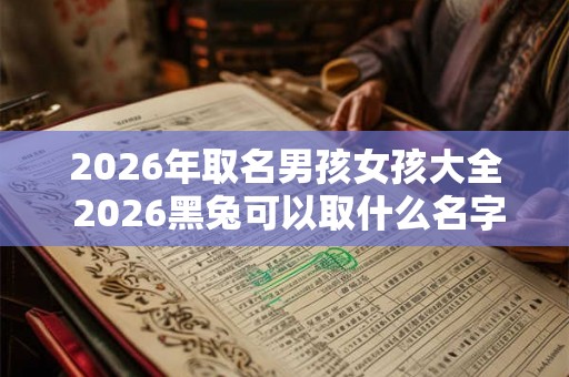 2026年取名男孩女孩大全 2026黑兔可以取什么名字