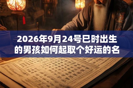 2026年9月24号巳时出生的男孩如何起取个好运的名字，五行属什么