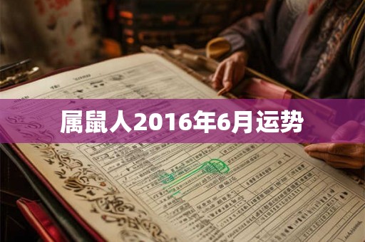 属鼠人2016年6月运势