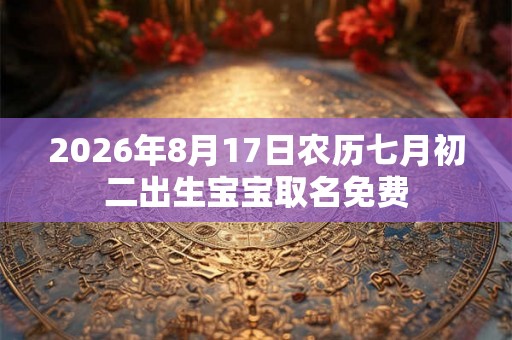 2026年8月17日农历七月初二出生宝宝取名免费