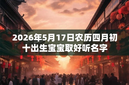 2026年5月17日农历四月初十出生宝宝取好听名字