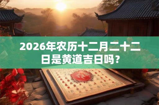 2026年农历十二月二十二日是黄道吉日吗？