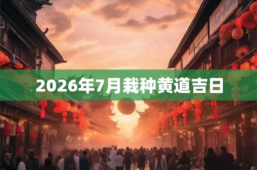 2026年7月栽种黄道吉日 2026年7月栽种黄道吉日