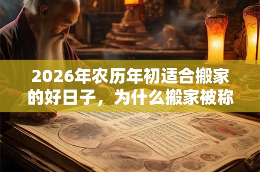 2026年农历年初适合搬家的好日子，为什么搬家被称乔迁之喜？