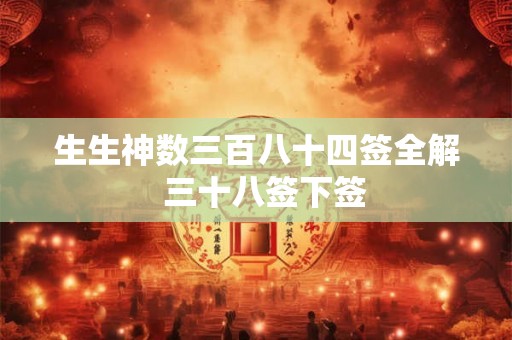 生生神数三百八十四签全解  三十八签下签