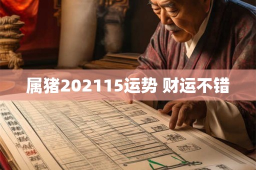 属猪202115运势 财运不错