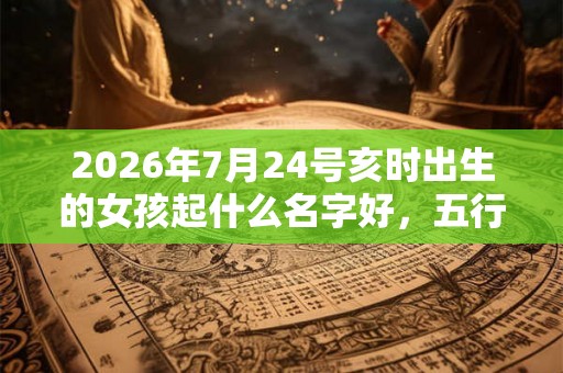 2026年7月24号亥时出生的女孩起什么名字好，五行属什么？