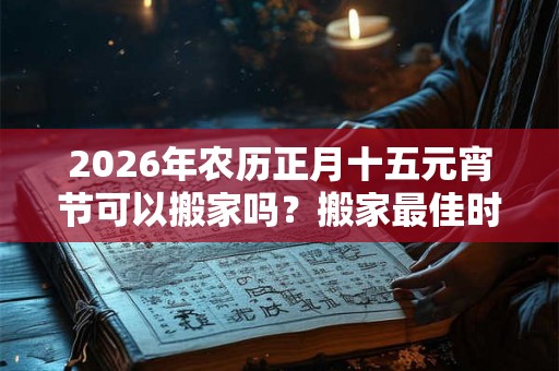 2026年农历正月十五元宵节可以搬家吗?搬家最佳时间? 2026年农历正月十五元宵节可以搬家吗?搬家最佳时间?